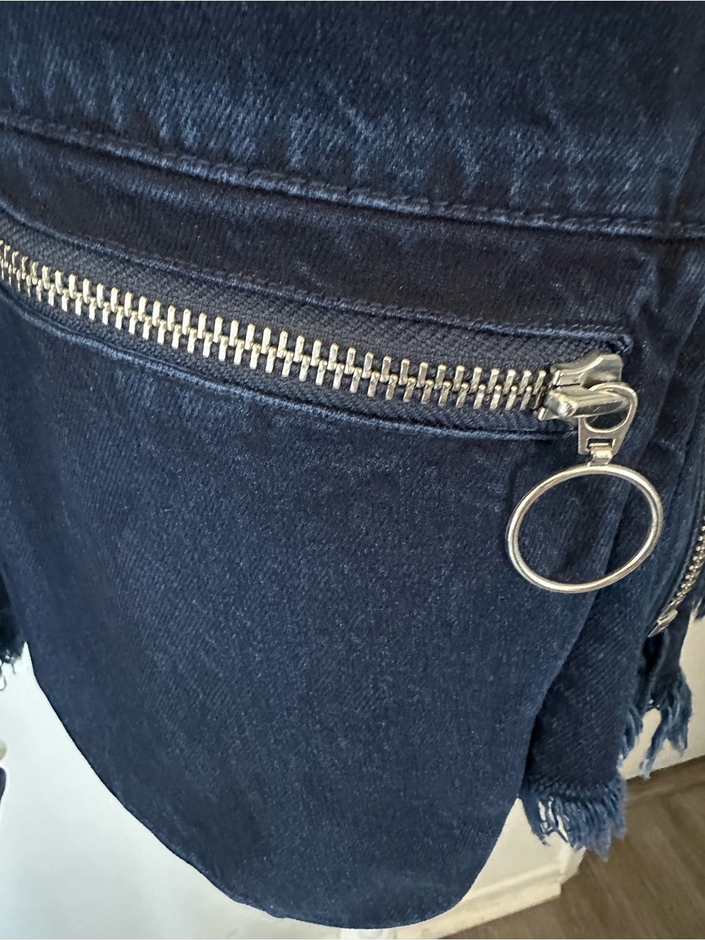 Marques' Almeida Frayed Denim Jacket - O-Ring
Zipper Biker Moto Style S - Picture 9 of 15